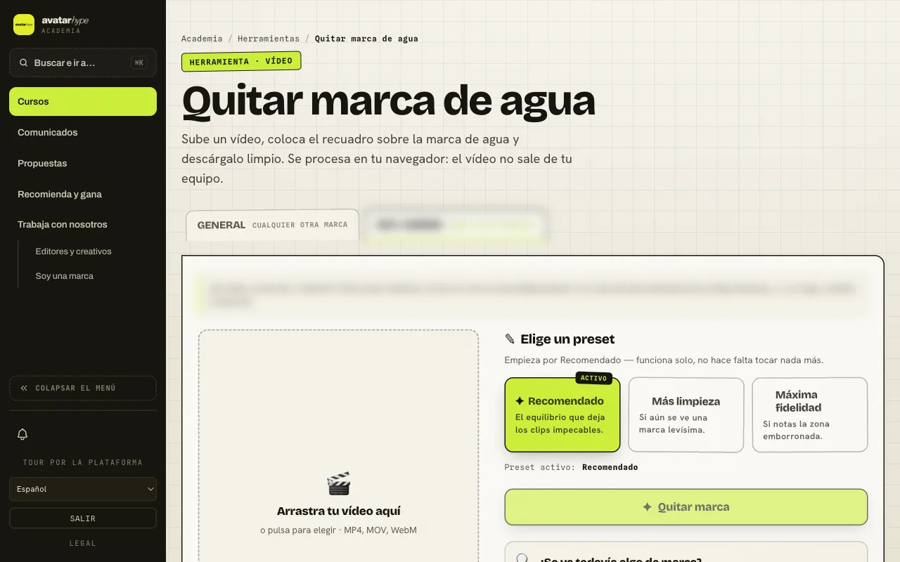 Captura real de la academia de AvatarHype